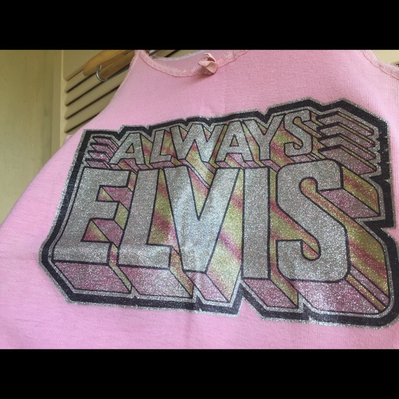 SOLD Authentic 1980's Vintage Glitter Elvis Tank - Picture 3 of 5